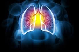 Illustration of glowing lungs representing bronchitis